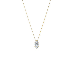 Gold Moissanite Marquise Statment Drop Necklace - Adina Eden's Jewels