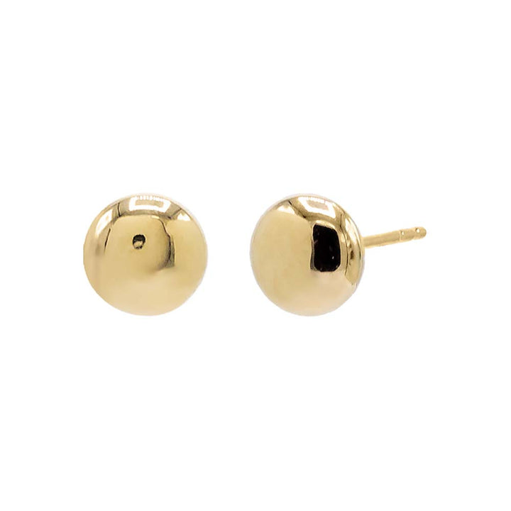 14K Gold / Pair / 7MM Flat Round Pebble Stud Earring 14K - Adina Eden's Jewels