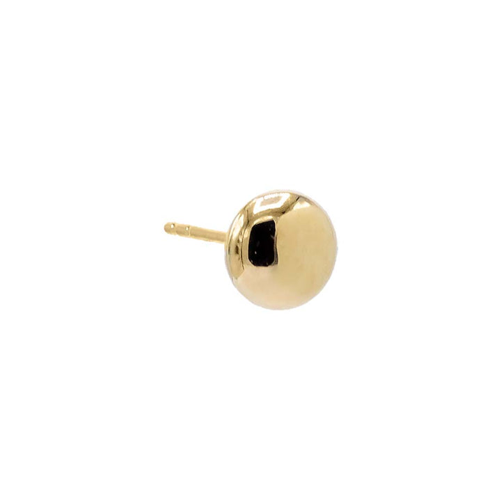 14K Gold / Single / 7MM Flat Round Pebble Stud Earring 14K - Adina Eden's Jewels