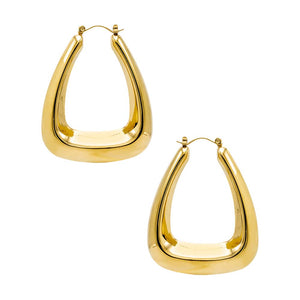 Gold Solid Open Vintage Hoop Earring - Adina Eden's Jewels