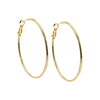 Gold / 50MM Rounded Hollow Hoop Earring - Adina Eden's Jewels