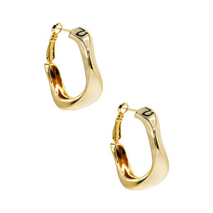 Gold Chunky Wavey Hoop Earring - Adina Eden's Jewels