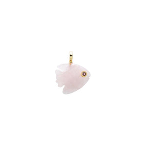 Rose Quartz Colored Carved Fish Charm - Adina Eden's Jewels