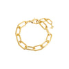 Gold Solid Paperclip Link Bracelet - Adina Eden's Jewels