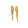 Gold Long Front Back Chandelier Fringe Drop Stud Earring - Adina Eden's Jewels