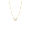 Gold Pave Fancy Stone Flower Bezel Necklace - Adina Eden's Jewels