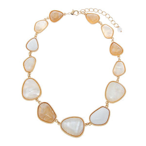 Mixed Stone Organic Shape Statement Necklace