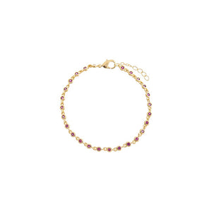 Pink CZ Colored Bezel Set Tennis Bracelet - Adina Eden's Jewels