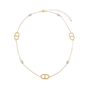Gold Twisted Mariner CZ Marquise Statement Chain Choker - Adina Eden's Jewels