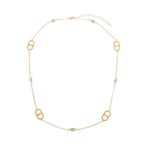 Gold / 18IN Twisted Mariner CZ Marquise Statement Chain Necklace - Adina Eden's Jewels