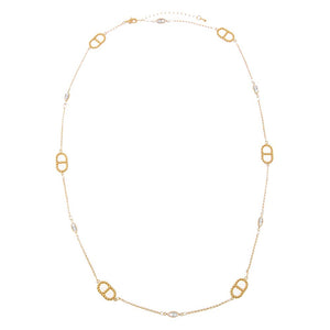 Gold / 24IN Twisted Mariner CZ Marquise Statement Chain Necklace - Adina Eden's Jewels