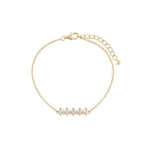 Gold CZ Multi Marquise Bar Bracelet - Adina Eden's Jewels