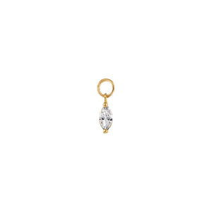 14K Gold Tiny CZ Marquise Charm 14K - Adina Eden's Jewels