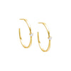 Gold / Medium CZ Heart Open Hoop Earring - Adina Eden's Jewels