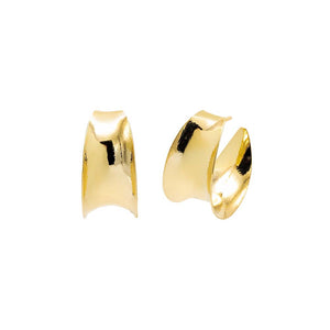 Gold Super Wide Curved Hoop Earring - Adina Eden's Jewels