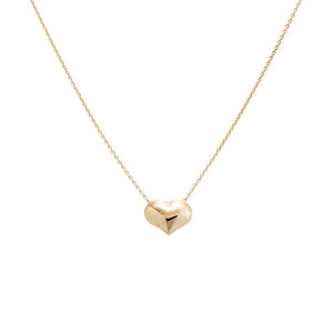14K Gold Puffy Heart Necklace 14K - Adina Eden's Jewels