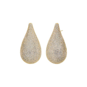 Gold Pave Graduated Teardrop Stud Earring - Adina Eden's Jewels