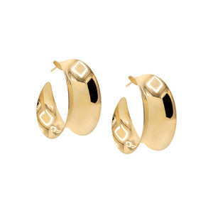 Gold / 30MM Solid Curved-In Open Hoop Earring - Adina Eden's Jewels