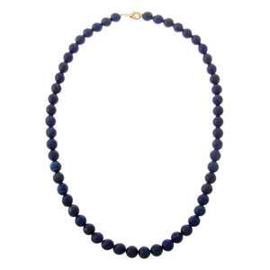 Lapis Lapis Natural Stone Ball Chain Necklace 10MM - Adina Eden's Jewels