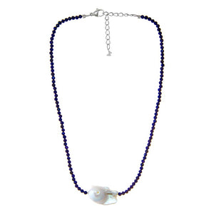 Colored Glass Bead Chain Pearl Choker