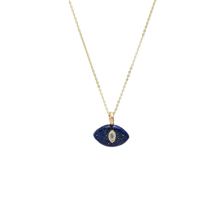Evil Eye Natural Stone Pendant Necklace – Adina Eden