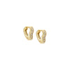 Gold / 11MM CZ Open Heart Huggie Earring - Adina Eden's Jewels