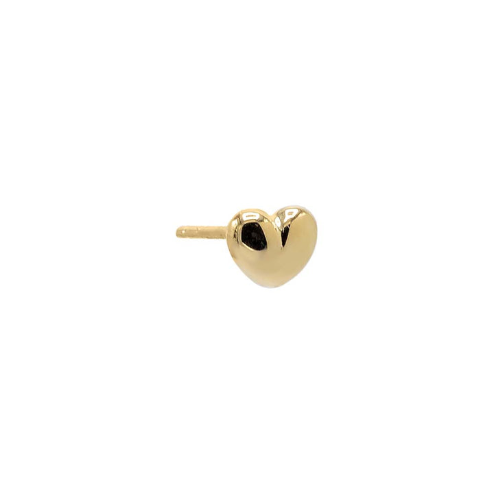 14K Gold / Single Mini Puffy Heart Stud Earring 14K - Adina Eden's Jewels
