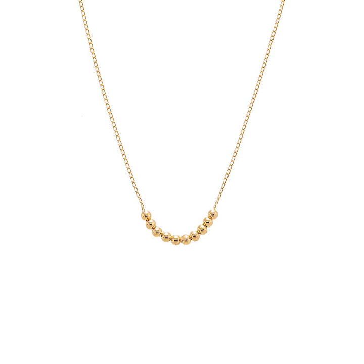 Rose Gold Stone Beaded Chain Style Necklace | F13-NK22-75 | Cilory.com