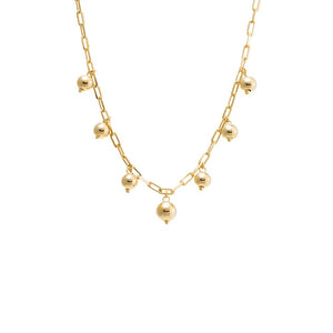 Gold Dangling Graduated Ball Link Necklace - Adina Eden's Jewels