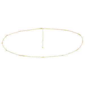 Gold CZ Bezel Station Belly Chain - Adina Eden's Jewels