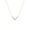Gold CZ Bezel V Shape Pendant Necklace - Adina Eden's Jewels