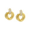 Gold Pave Dangling Twisted Knot Stud Earring - Adina Eden's Jewels