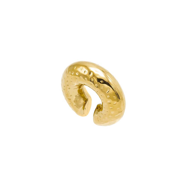 Gold Indented Chunky Hollow Ear Cuff - Adina Eden's Jewels