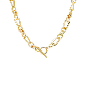 Gold Chunky Multi Open Link Toggle Necklace - Adina Eden's Jewels