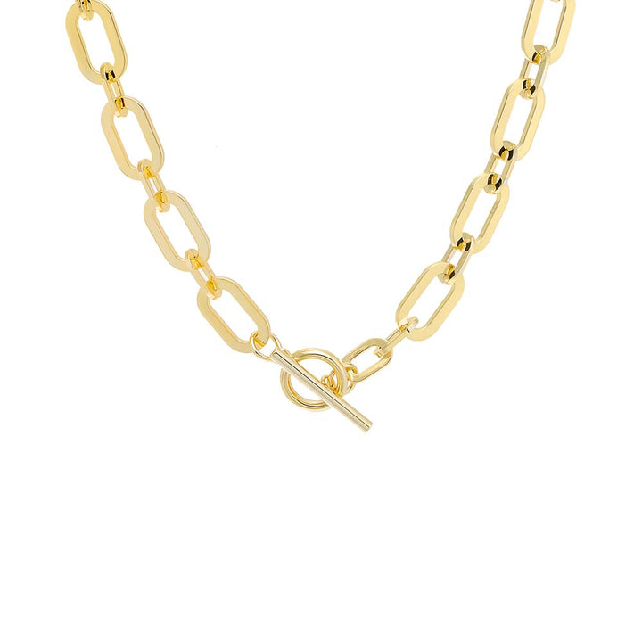 Gold Chunky Open Link Toggle Necklace - Adina Eden's Jewels