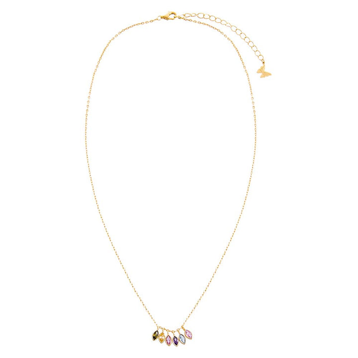  Multi Colored Marquise Bezel Necklace - Adina Eden's Jewels