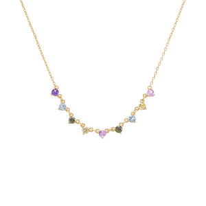 Multi-Color Multi Colored Graduated Stone Necklace - Adina Eden's Jewels