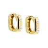 Gold Scattered Pearl Square Huggie Earring - Adina Eden's Jewels