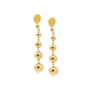 Gold Graduated Multi Ball Drop Stud Earring - Adina Eden's Jewels