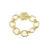 Gold Solid Open Circle Link Bracelet - Adina Eden's Jewels