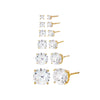 Gold / Combo 7 Days Of The Week Solitaire Earring Combo Set - Adina Eden's Jewels