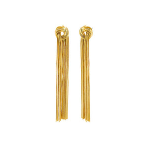 Gold Knotted Fringe Drop Earring - Adina Eden's Jewels