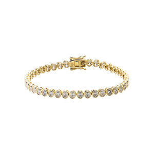 Gold Moissanite Oval Bezel Tennis Bracelet - Adina Eden's Jewels