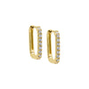 Gold / 15MM CZ U-Shape Huggie Earring - Adina Eden's Jewels