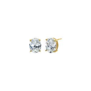 Gold Moissanite Oval Stud Earring - Adina Eden's Jewels