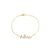 14K Gold / 2 Diamond Script Name Paperclip Bracelet 14K - Adina Eden's Jewels