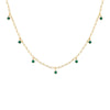 Emerald Green Colored Multi Dangling CZ Stone Link Necklace - Adina Eden's Jewels