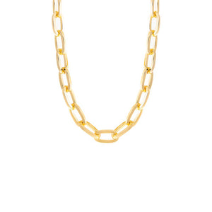 Gold / 18" Round Elongated Chain Necklace - Adina Eden's Jewels