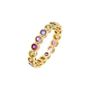 Multi Color / 6 Multi Color Solitaire Bezel Eternity Band Ring - Adina Eden's Jewels