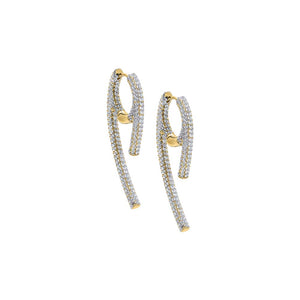 Gold Pave Rounded Wide Claw Huggie Earring - Adina Eden's Jewels